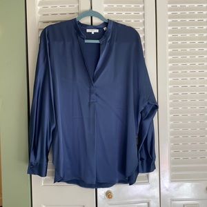 VINCE 100% silk dark (navy) tunic blouse